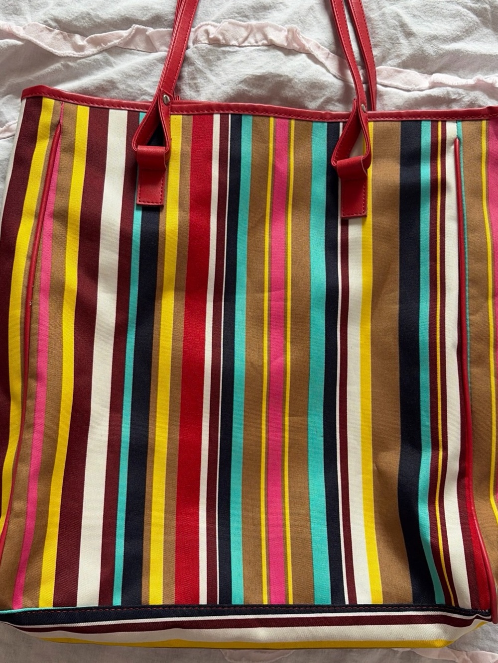 Vintage Lancôme Red Lined Cosmetic Pouch